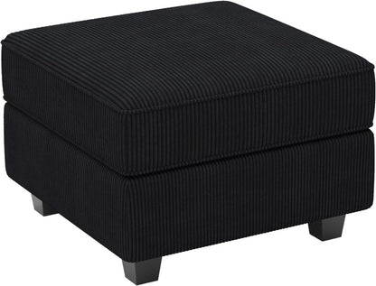 26" Blue And Black Velvet Ottoman With Storage HomeRoots