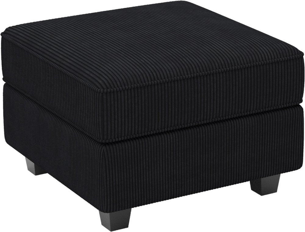 26" Teal Blue and Black Solid Wood and Microfiber Storage Ottoman HomeRoots