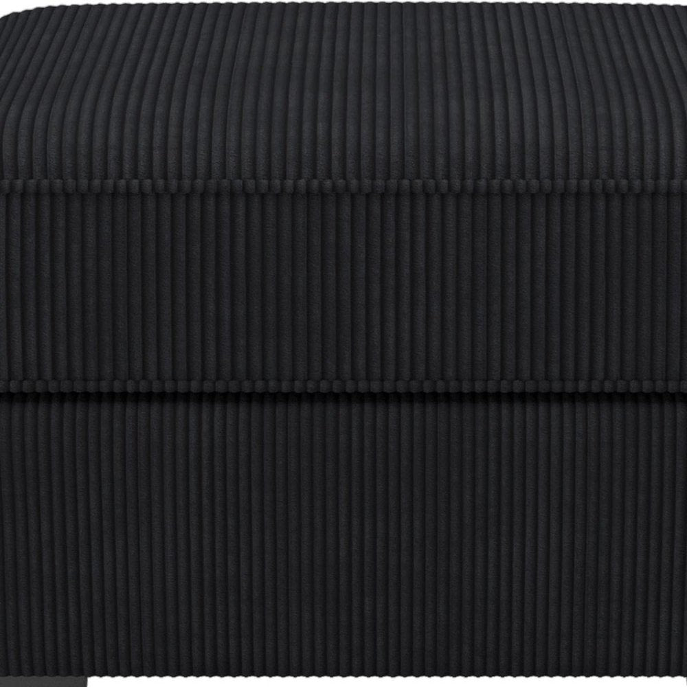 26" Blue And Black Velvet Ottoman With Storage HomeRoots