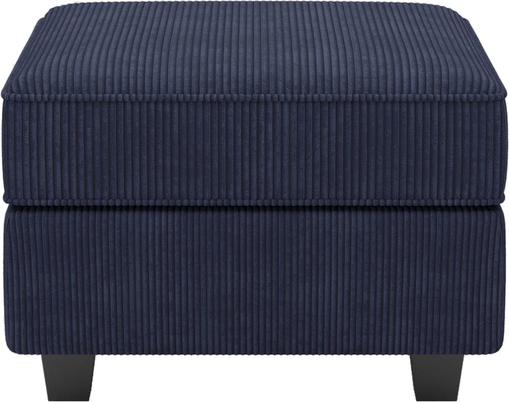 26" Blue And Black Velvet Ottoman With Storage HomeRoots
