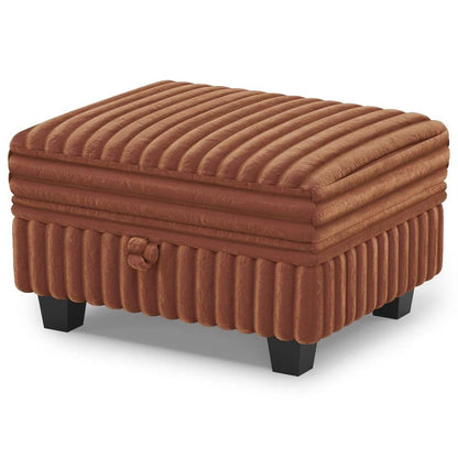 30" Black Faux Fur Ottoman With Storage HomeRoots