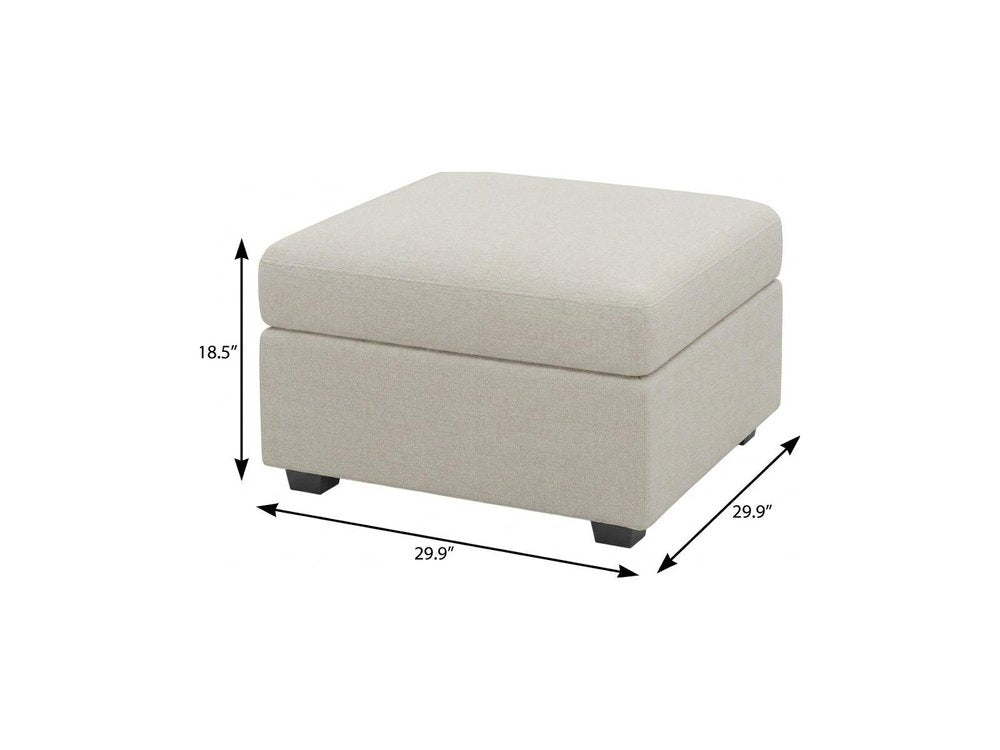 30" Gray and Black Corduroy Storage Ottoman HomeRoots