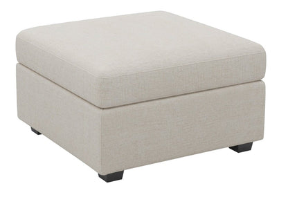 30" Beige And Black Chenille Ottoman With Storage HomeRoots