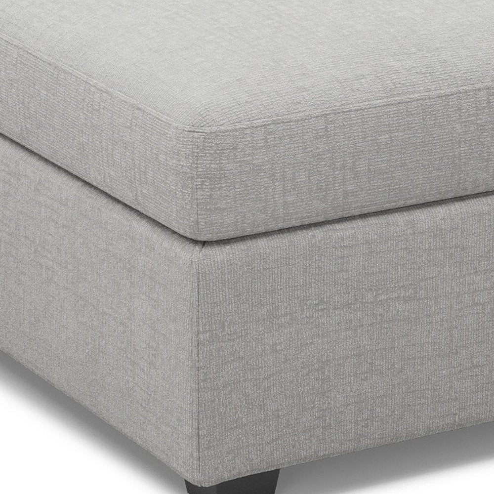 30" Gray and Black Corduroy Storage Ottoman HomeRoots