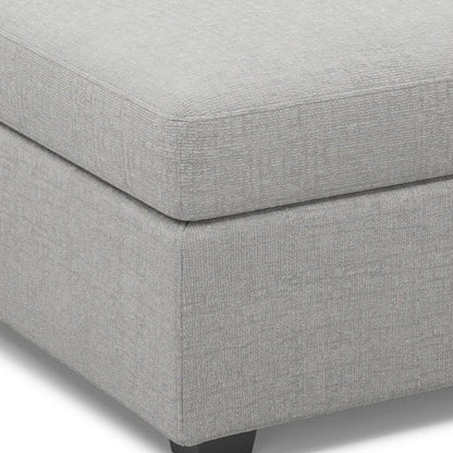 30" Gray and Black Corduroy Storage Ottoman HomeRoots
