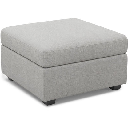 30" Gray and Black Corduroy Storage Ottoman HomeRoots