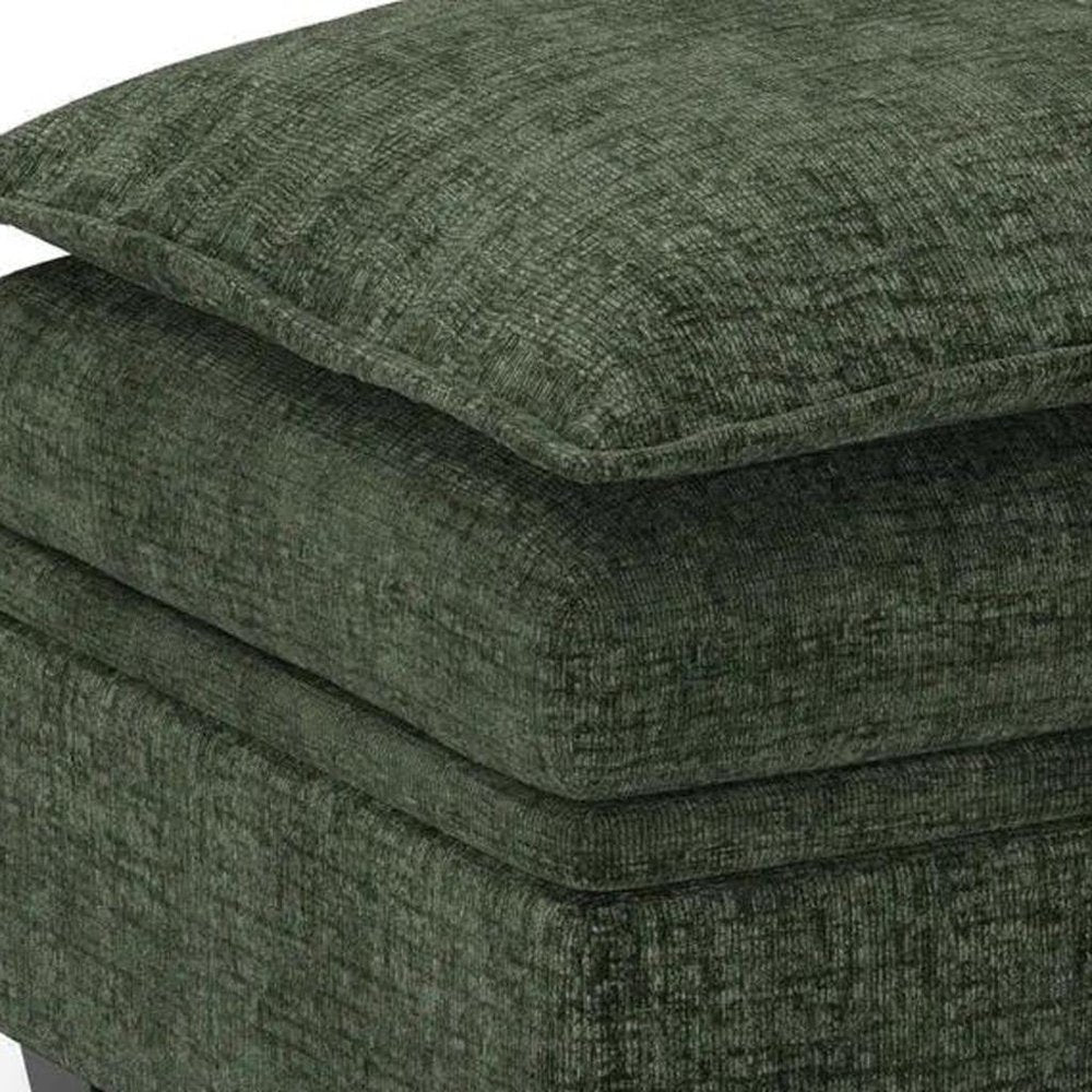 30" Green And Black Chenille Ottoman With Storage HomeRoots