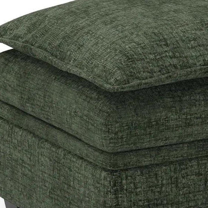 30" Green And Black Chenille Ottoman With Storage HomeRoots