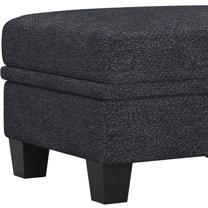 29" Gray And Black Chenille Ottoman With Storage HomeRoots
