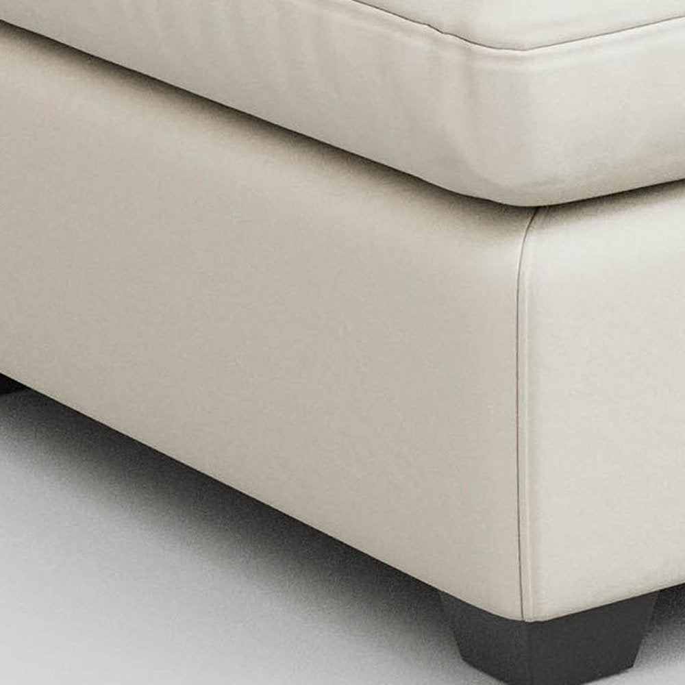 32" Beige and Black Velvet Ottoman HomeRoots