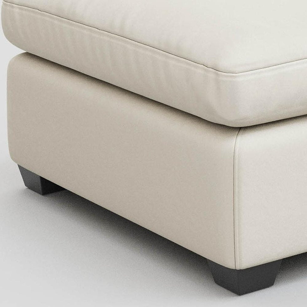 32" Beige and Black Velvet Ottoman HomeRoots