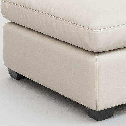32" Beige and Black Velvet Ottoman HomeRoots