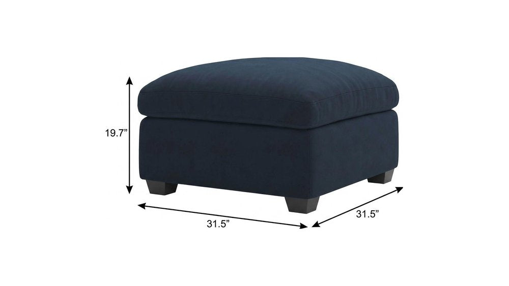 32" Beige and Black Velvet Ottoman HomeRoots