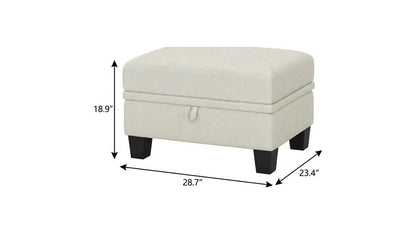 29" Gray and Black Chenille Storage Ottoman HomeRoots