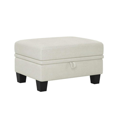 29" Gray And Black Chenille Ottoman With Storage HomeRoots