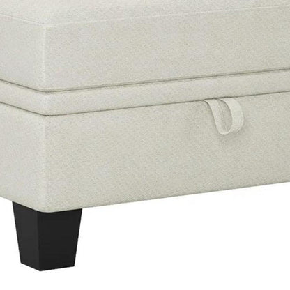29" Gray And Black Chenille Ottoman With Storage HomeRoots