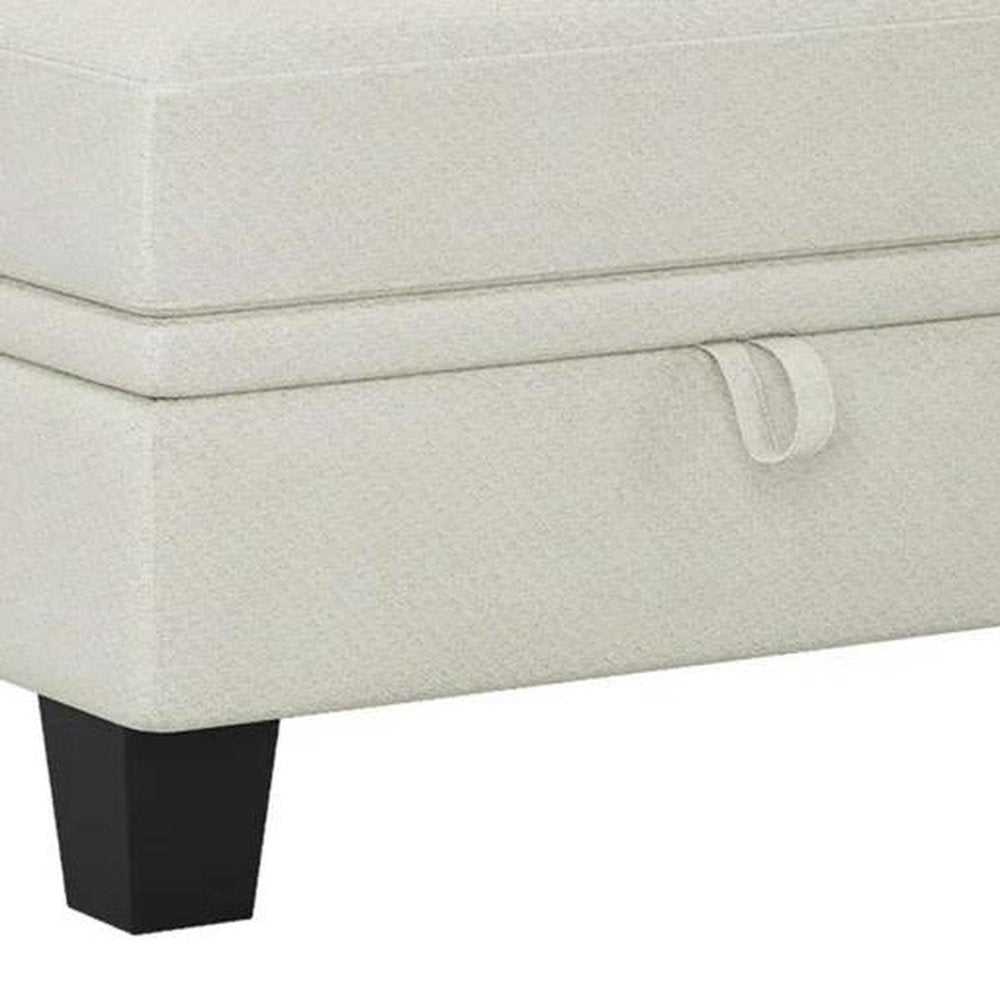 29" Gray And Black Chenille Ottoman With Storage HomeRoots