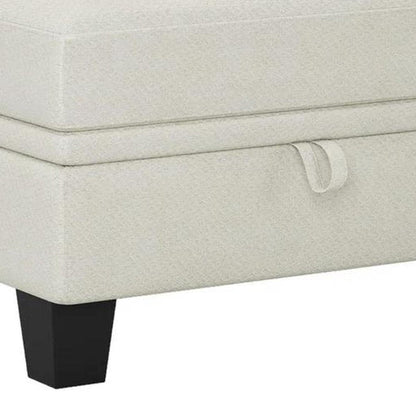 29" Gray And Black Chenille Ottoman With Storage HomeRoots