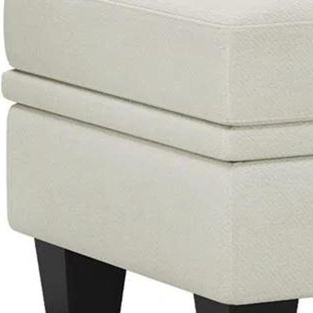 46" Beige And Black Chenille Ottoman With Storage HomeRoots