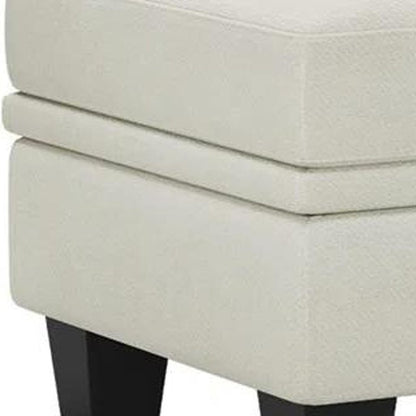 46" Beige And Black Chenille Ottoman With Storage HomeRoots