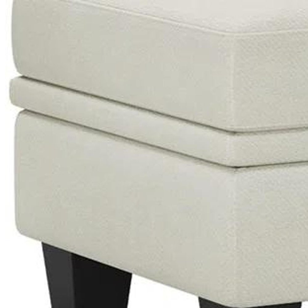 46" Beige and Black Chenille Storage Ottoman HomeRoots