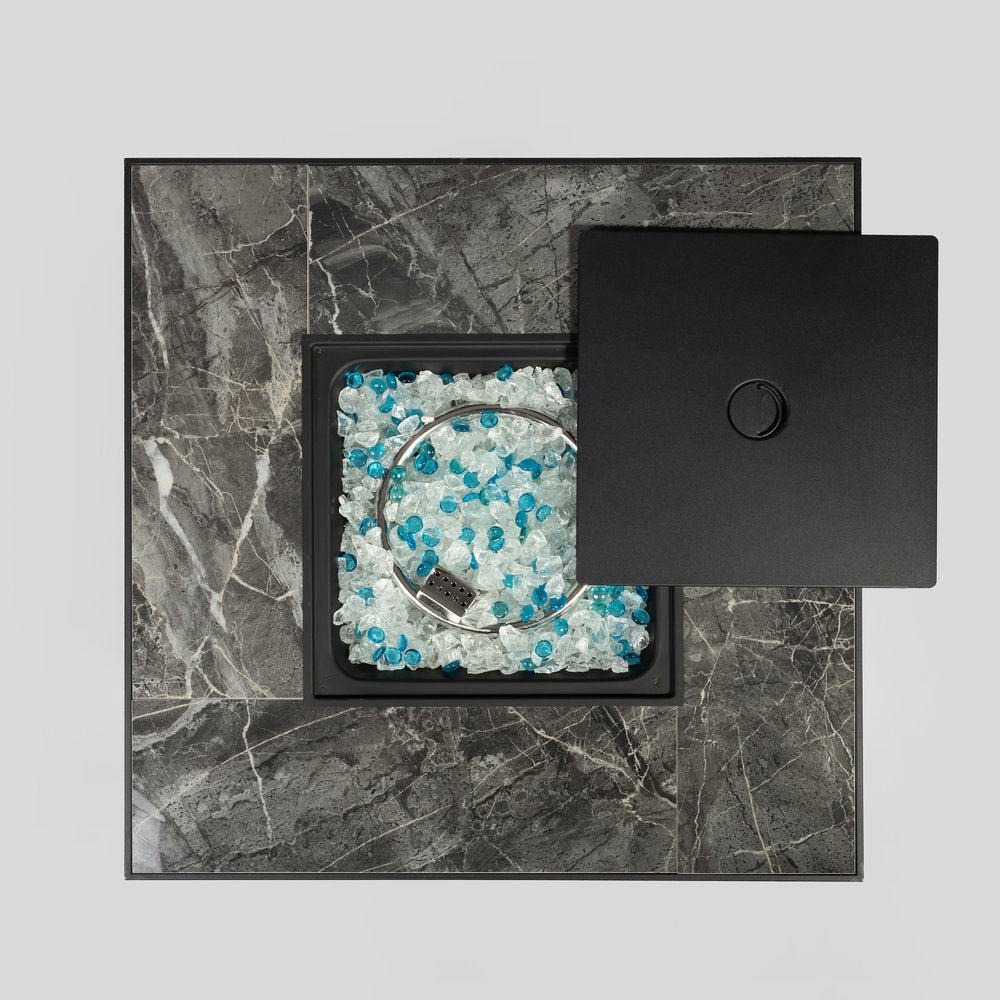 50000 BTU 30" Brown Wicker Propane Square Fire Pit With Cover HomeRoots