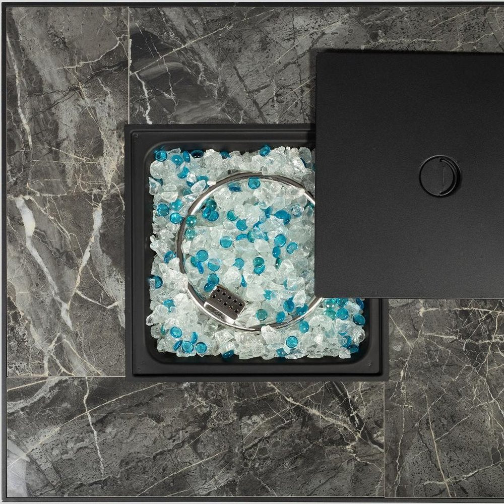 50000 BTU 30" Brown Wicker Propane Square Fire Pit With Cover HomeRoots