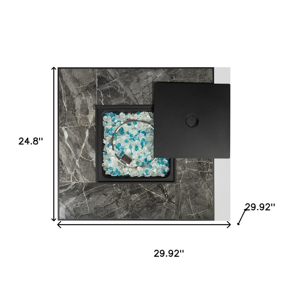 50000 BTU 30" Brown Wicker Propane Square Fire Pit With Cover HomeRoots