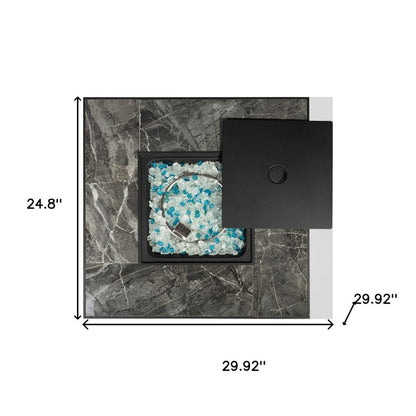 50000 BTU 30" Brown Wicker Propane Square Fire Pit With Cover HomeRoots