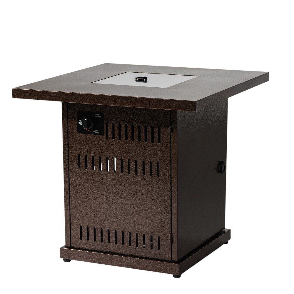 50000 BTU 27" Brown Steel Propane Square Fire Pit Table With Cover — view 7