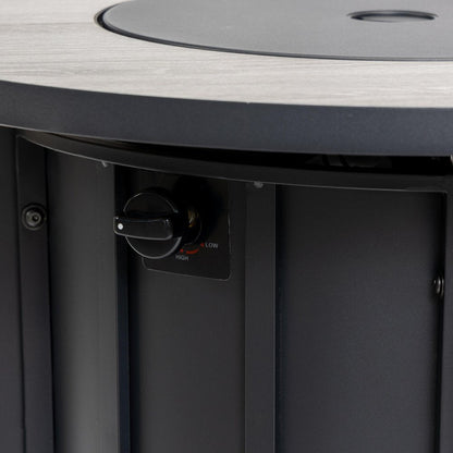 50000 BTU 30" Black Steel Propane Column Fire Pit With Cover HomeRoots