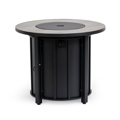 50000 BTU 30" Black Steel Propane Column Fire Pit With Cover HomeRoots