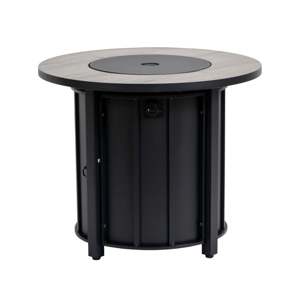 50000 BTU 30" Black Steel Propane Column Fire Pit With Cover HomeRoots