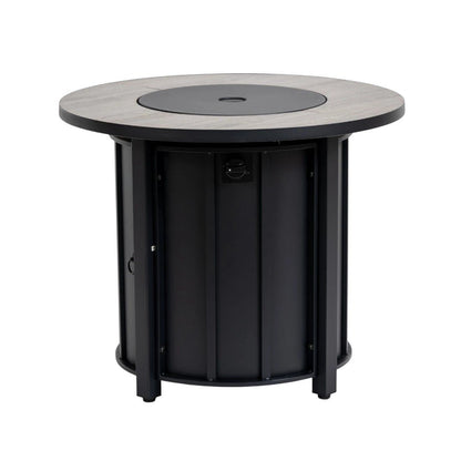 50000 BTU 30" Black Steel Propane Column Fire Pit With Cover HomeRoots