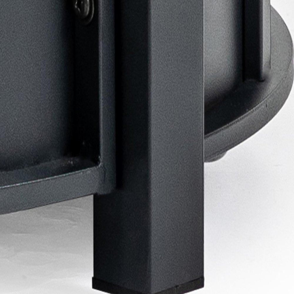 50000 BTU 30" Black Steel Propane Column Fire Pit With Cover HomeRoots