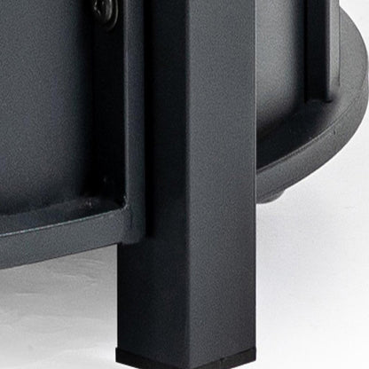 50000 BTU 30" Black Steel Propane Column Fire Pit With Cover HomeRoots