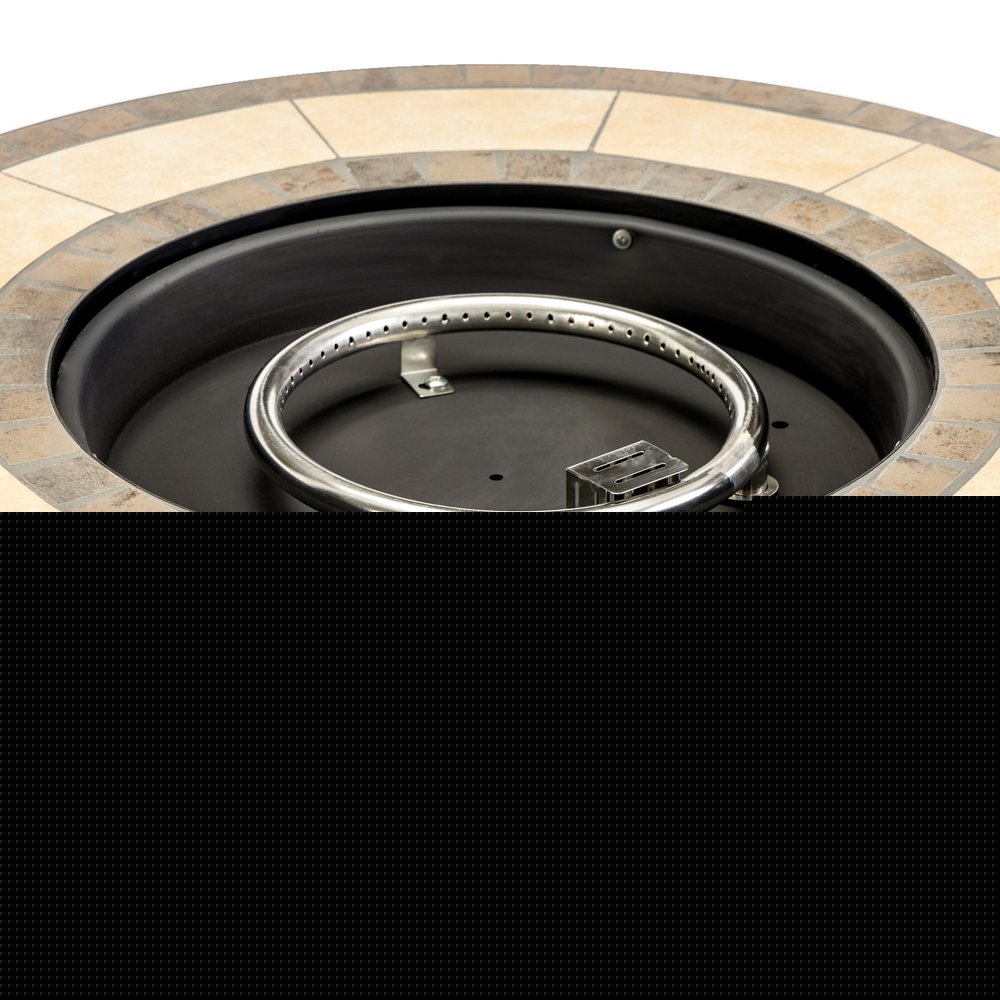 50000 BTU 30" Black Steel Propane Column Fire Pit With Cover HomeRoots