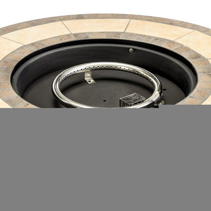 50000 BTU 30" Black Steel Propane Column Fire Pit With Cover HomeRoots