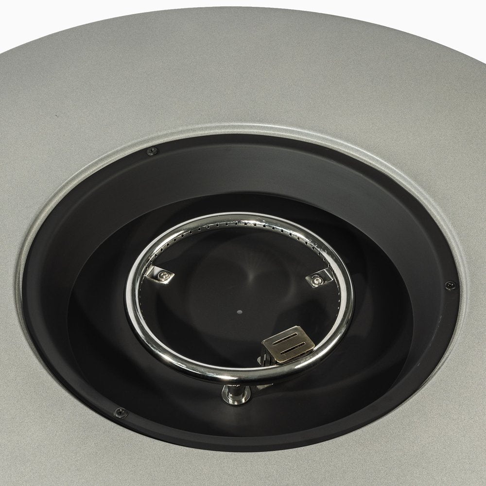 50000 BTU 37" Gray Steel Propane Round Fire Pit With Cover HomeRoots