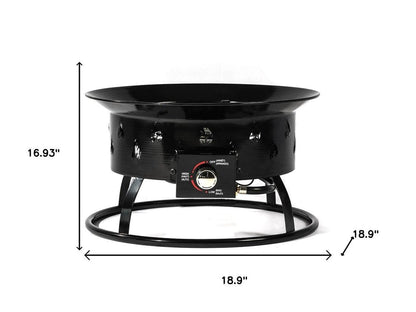 50000 BTU 19" Black Steel Propane Portable Tabletop Round Fire Pit HomeRoots