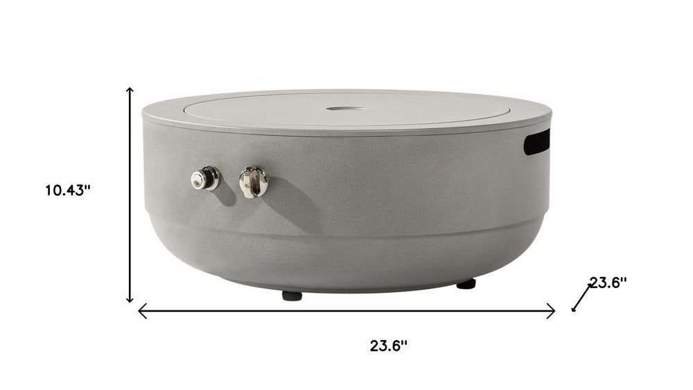 50000 BTU 24" Gray Steel Propane Round Fire Pit With Cover HomeRoots