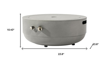 50000 BTU 24" Gray Steel Propane Round Fire Pit With Cover HomeRoots