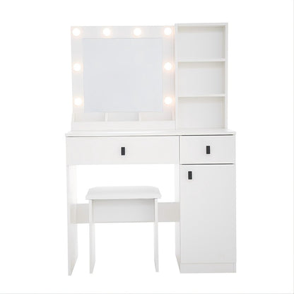 35" White Wood Two Drawer Vanity Table HomeRoots