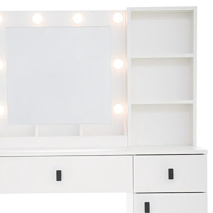35" White Wood Two Drawer Vanity Table HomeRoots