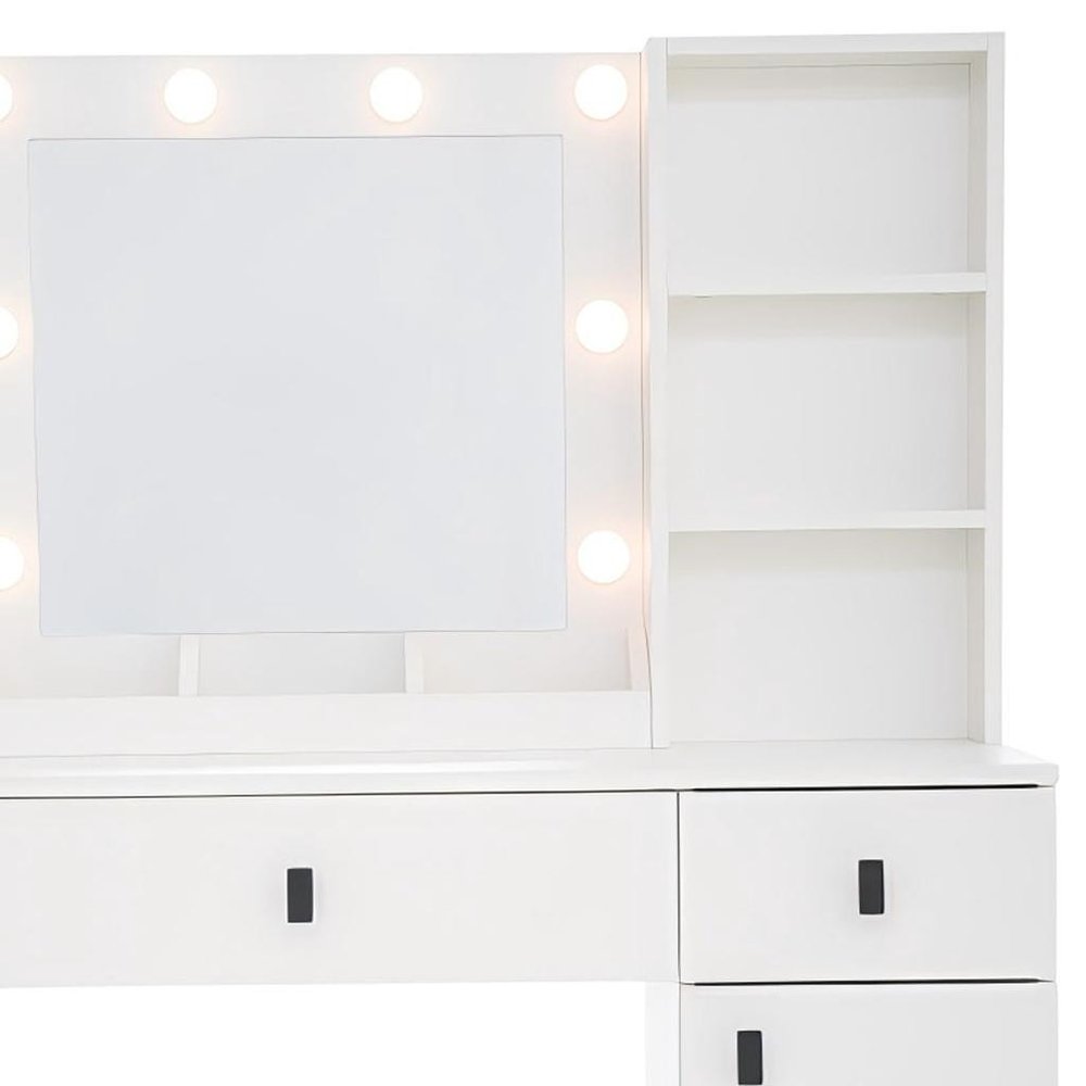 35" White Wood Two Drawer Vanity Table HomeRoots