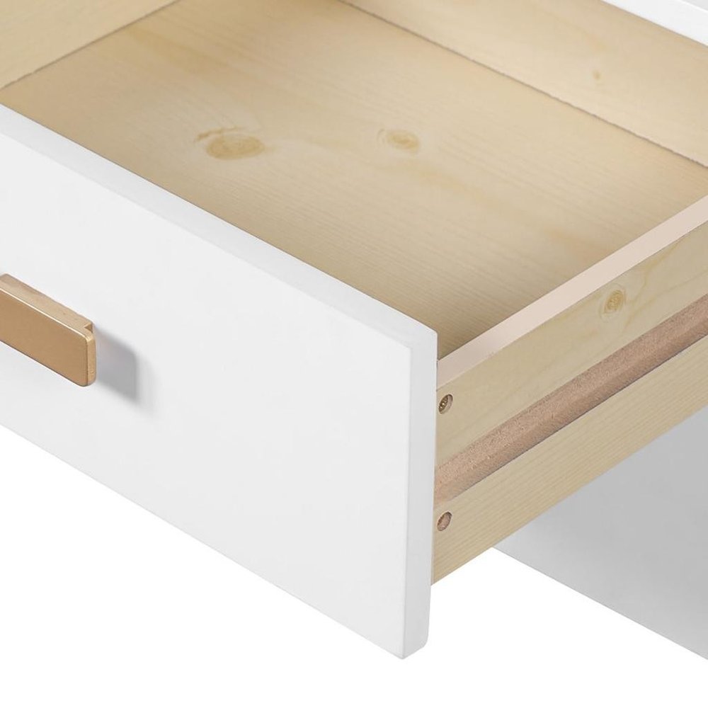 45" White Wood Five Drawer Vanity Table HomeRoots