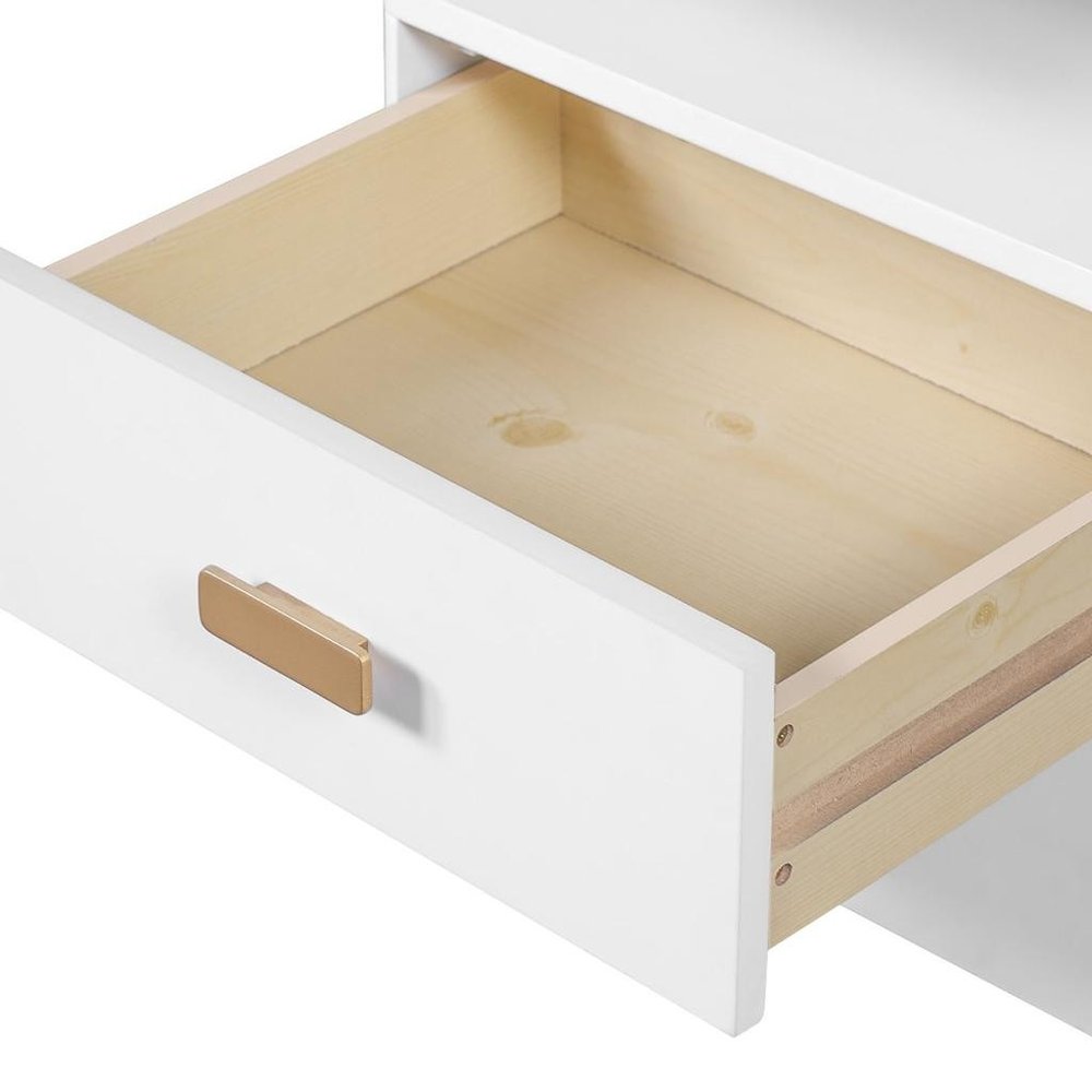 45" White Wood Five Drawer Vanity Table HomeRoots