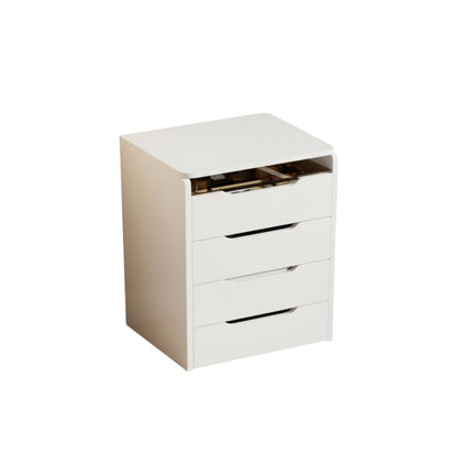 19" White Wood Mirrored Three Drawer Vanity Table HomeRoots
