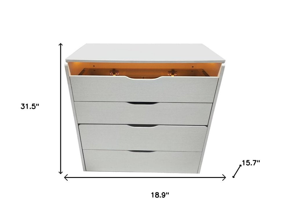 19" White Wood Mirrored Three Drawer Vanity Table HomeRoots