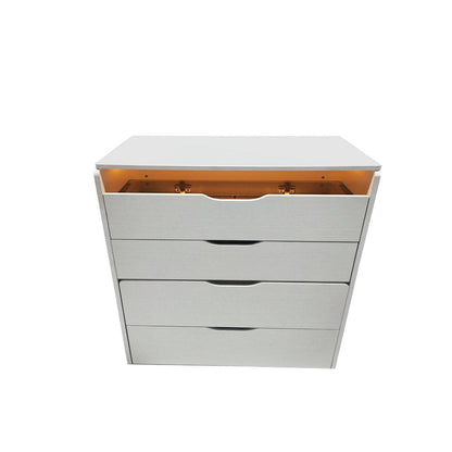 24" White Wood Mirrored Three Drawer Vanity Table HomeRoots